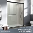 thumbnail image 2 of 56-60 in. W x 72 in. H Double Sliding Shower Door, Semi-frameless Bathroom Sliding Door with 1/4" (6mm) Tempered Glass for Walk-in Shower, Matte Black CM-24D03-60MBX, 2 of 6