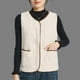 thumbnail image 4 of HongQid Women's Fleece Vests Button Warm Sleeveless Coat Vest Fall Fuzzy Lightweight Jackets Winter Soft Outerwear with Pockets, 4 of 6