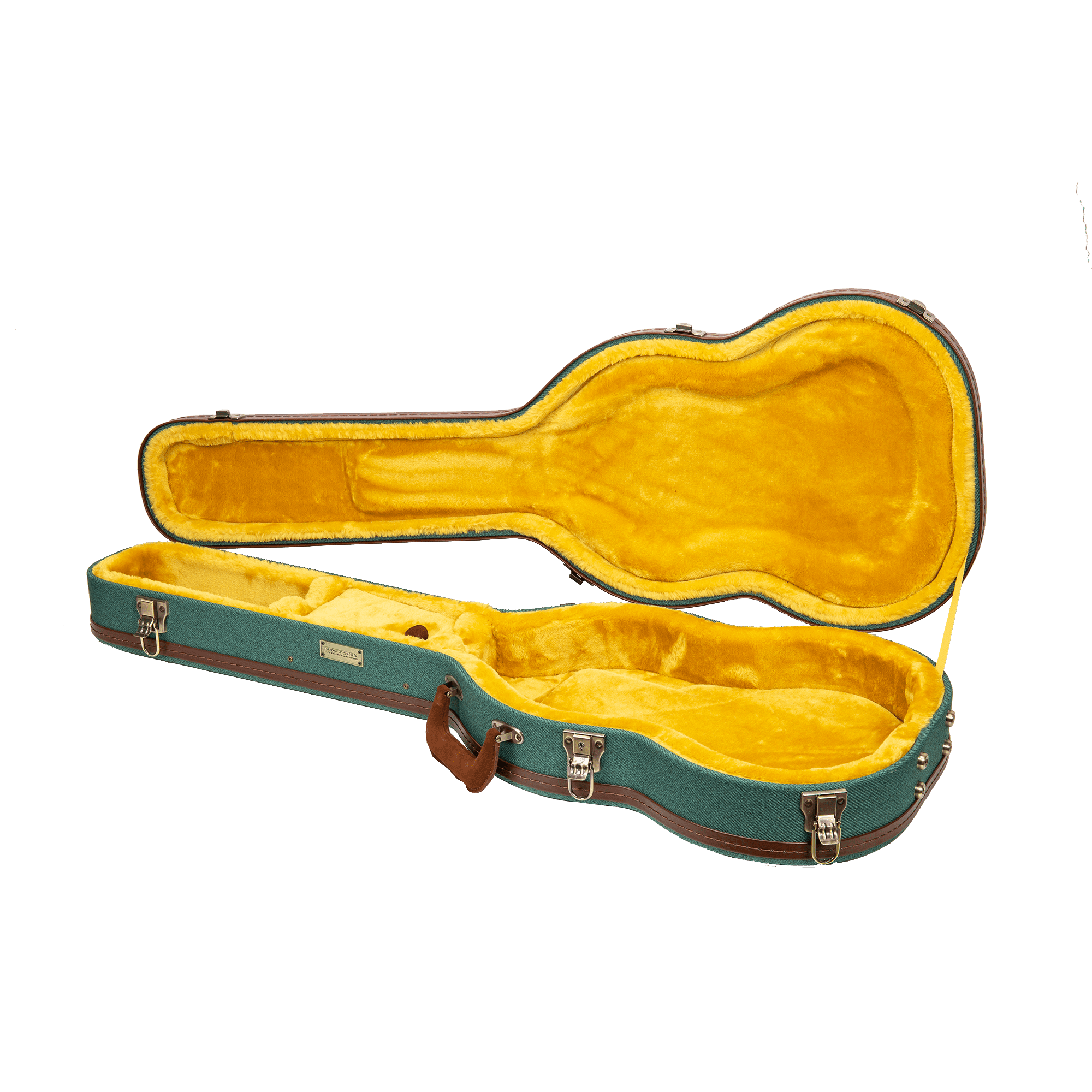 Crossrock Master Series - Wooden SG Electric Guitar Case - Security Lock, Genuine Leather Handle, Reinforced Hardware, Metal Feet, Storage Space- Malachite Blue Tweed