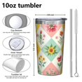 thumbnail image 4 of Pioneer Flower 10oz Tumblers Stainless Steel Tumbler with Lid and Straw,Vacuum Insulated Double Wall Travel Tumbler Cups with Cleaning Brush for Coffee, Tea, 4 of 4
