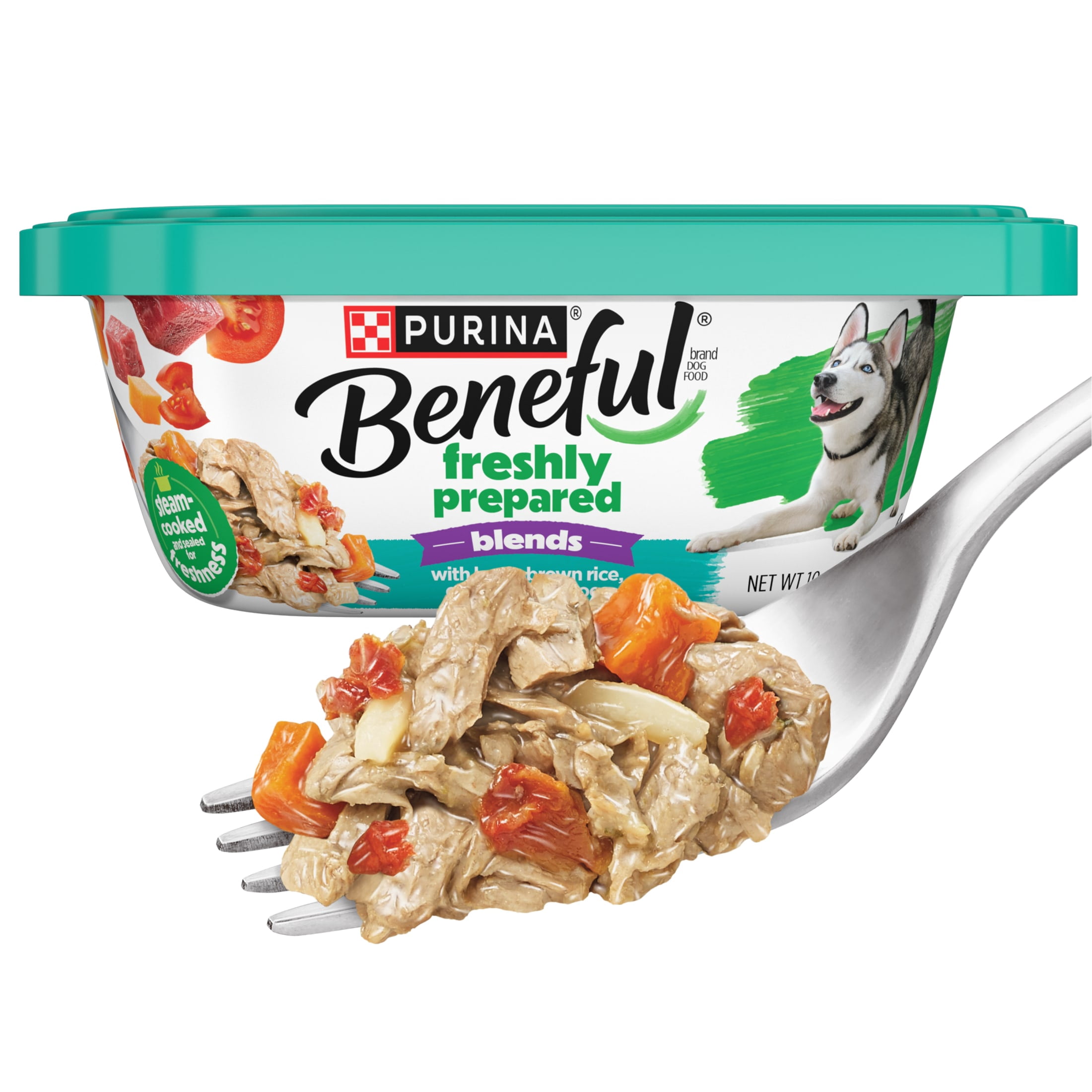 Purina Beneful Freshly Prepared Blends Wet Dog Food With Lamb, Brown Rice, Carrots and Tomatoes, 10 oz, 8 Pack