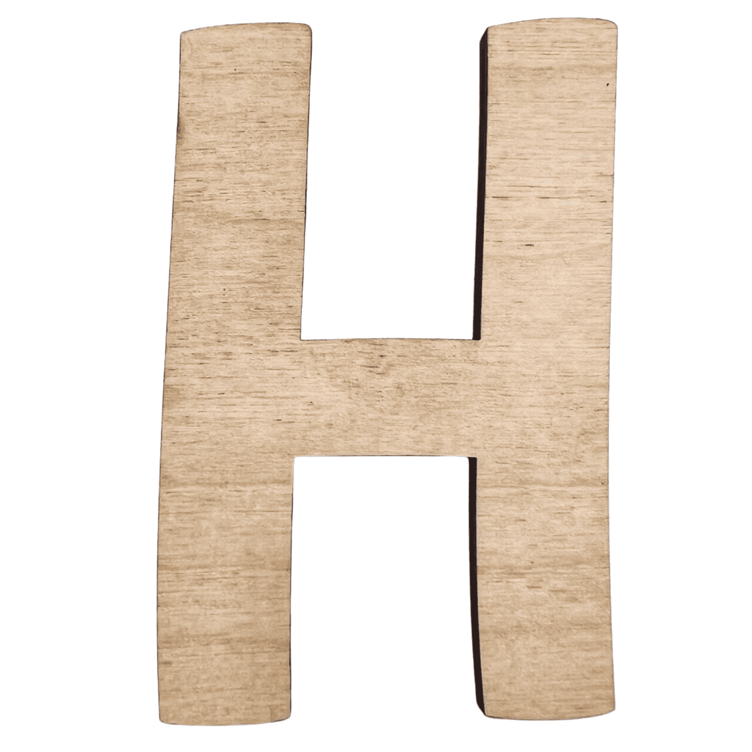 4" Tall Birch Wood Letter H 1/4" Thick Wood Craft Letters