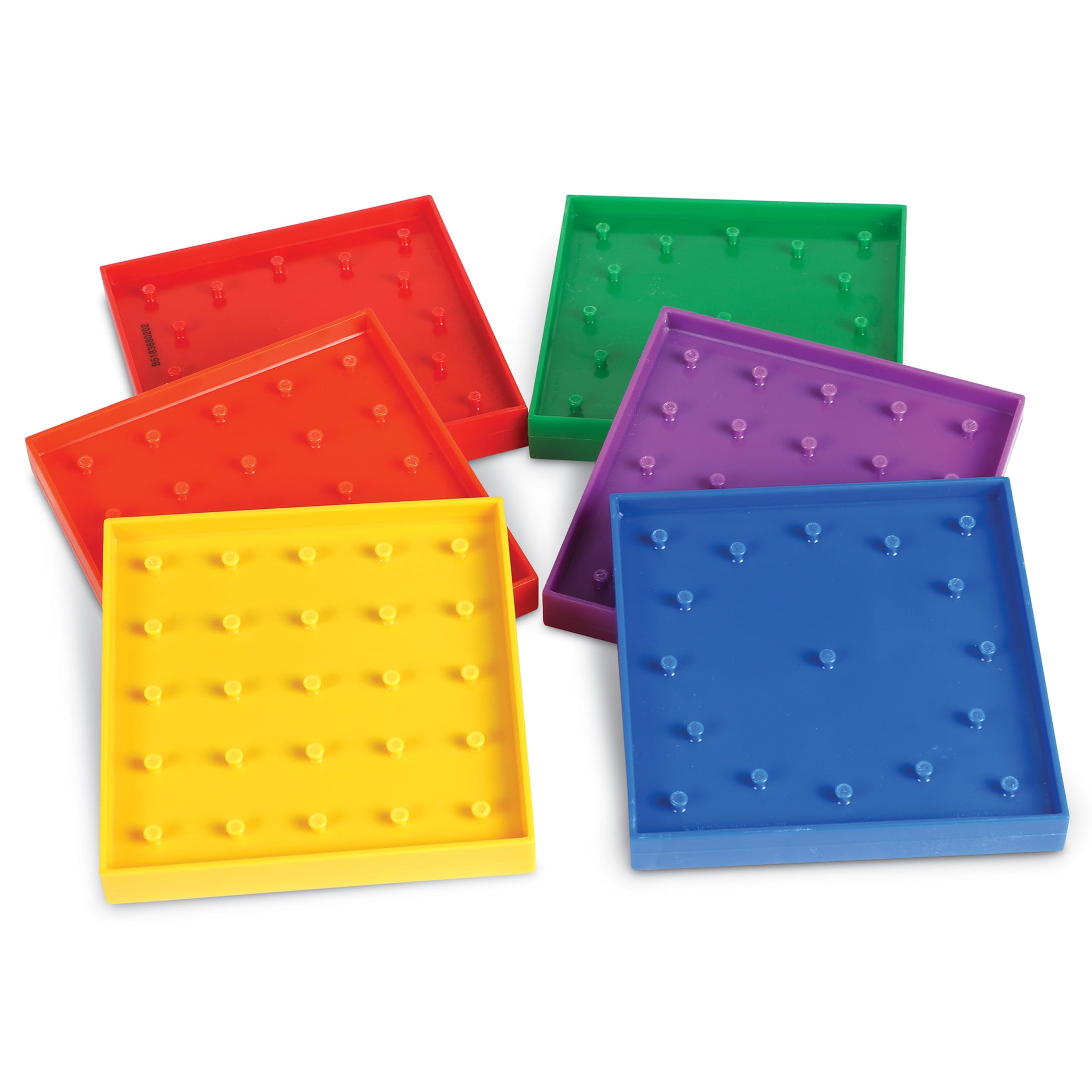 Learning Resources Double-Sided Rainbow Geoboards, 5", Math Manipulatives, Ages 5, 6, 7+