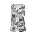 thumbnail image 3 of Picia Cats Group Pattern Women's Workout Tank Top,Breathable Activewear,Slim Fit Athletic Top,Versatile Workout Moisture-wicking top-, 3 of 9