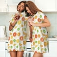 thumbnail image 4 of Zufioo Colorful Lemons Print Women's Nightgown, Round Neck Short-sleeved Pajamas, Home Wear Suitable for Home and Outing, 4 of 6