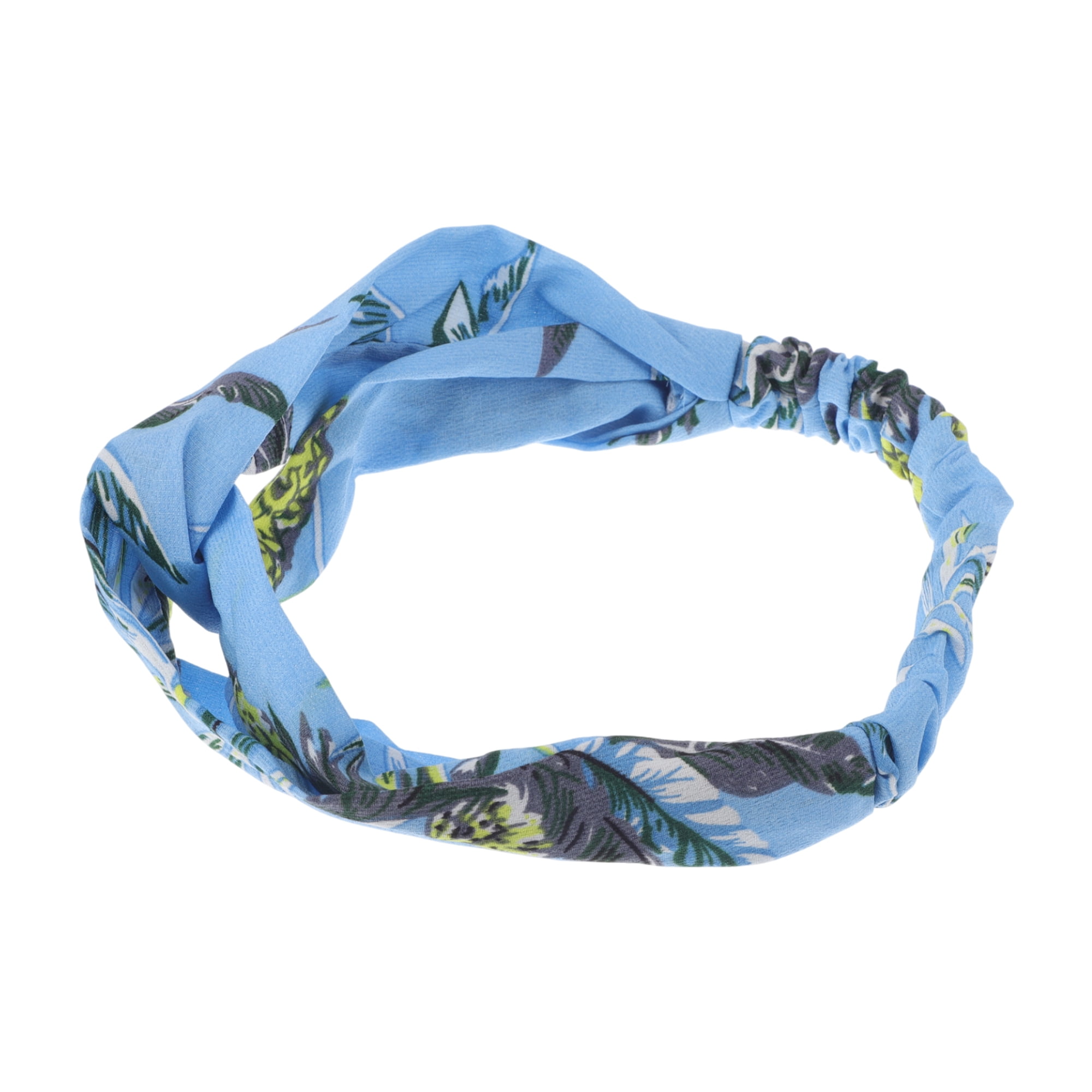 Unique Bargains Fashion Pineapple Pattern Cross Elastic Hairband 1 Pc Blue
