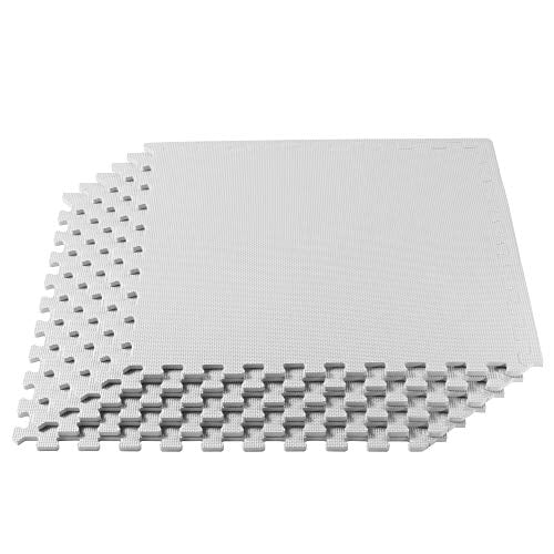 We Sell Mats 3/8 Inch Thick Multipurpose Exercise Floor Mat with EVA Foam Anti-Fatigue for Home or Gym Interlocking Tiles 24 in x 24 in
