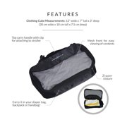 Obersee Diaper Bag Organizer Clothing Cube | carry handle with clip for easy attachment to Baby Stroller | Black