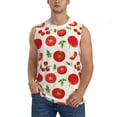 thumbnail image 2 of Lsque Fresh Red Tomato Print Men's Cotton Blend Sleeveless Muscle Shirts (S-3XL)- Moisture Wicking, Odor Protection, UPF 30+,Medium, 2 of 8