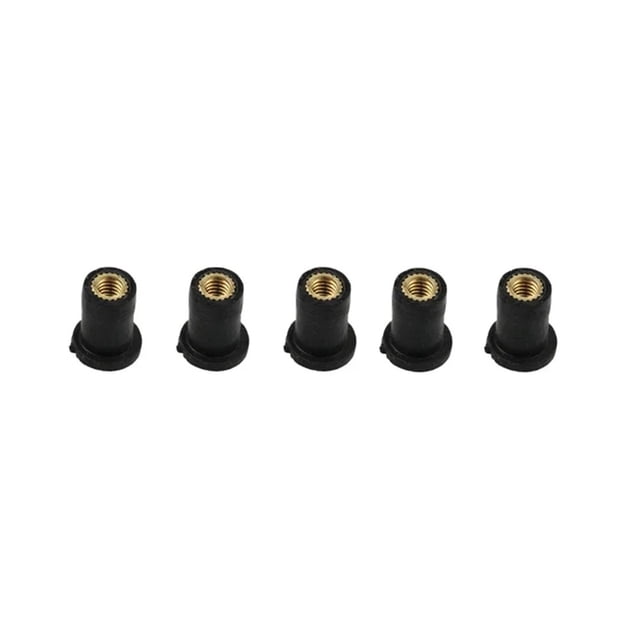BUYISI 5Pcs M-4 M-5 M-6 Motorcycle Modification Windshield Rubber Nut Brass Nut Mounting Windshield Fairing Cowls Fastener Screws M-4