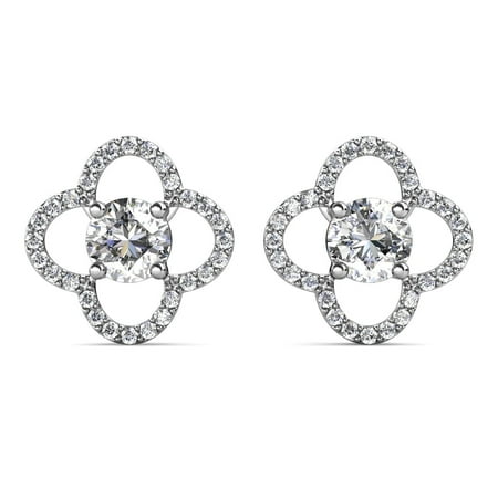 Moissanite by Cate & Chloe Charlotte 925 Sterling Silver Stud Earrings 1.0TCW for Women, Gift for Her