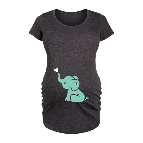 Instant Message - Neautral Baby Elephant - Women's Maternity Scoop Neck Graphic T-Shirt