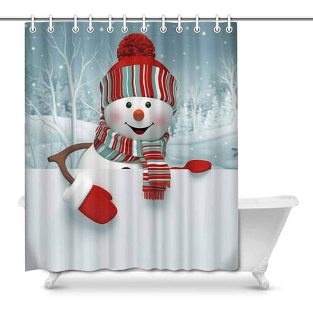 Mkhert 3d Cartoon Happy Snowman Christmas New Year Greeting Decor