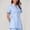 #0752-Blue, variant on Women Lapel Short Sleeve Breathable Uniform Top Medical Nurse Scrub Workwear White L Gift