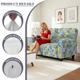 thumbnail image 4 of TSOVTHRID Lemon Floral Leaf Print Loveseat Sofa Slipcover for 2 Seat Couch Sofa 6-Piece Sofa Cover with Pockets Stretch Furniture Protector for Pets, 4 of 7