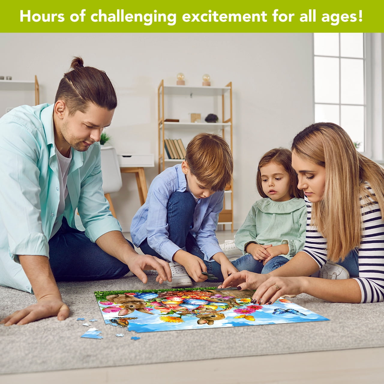 Briarwood Lane Spring Easter Jigsaw Puzzle 1000 Pieces Adult Finished Size 29.5x19.68 Springtime Bunnies For Game Night