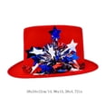 thumbnail image 3 of Sombrero de fiesta patriótico con bandera de estrella de cinco puntas, guirnaldas estilo sombrero Lincoln y decoraciones florales para las celebraciones del Día de la Independencia., 3 of 5