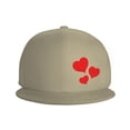 thumbnail image 2 of DouZhe Flat Brim Cap Snapback Hat, Valentine Romance Red Hearts Prints Adjustable Yellow Adult Baseball Cap, 2 of 7