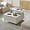 Off White, variant on Lift Top Coffee Table with Large Hidden Compartment, 35.4" Wide Square Coffee Table with Storage, Mid Century Modern Fluted Center Table for Home Living Room, Brown