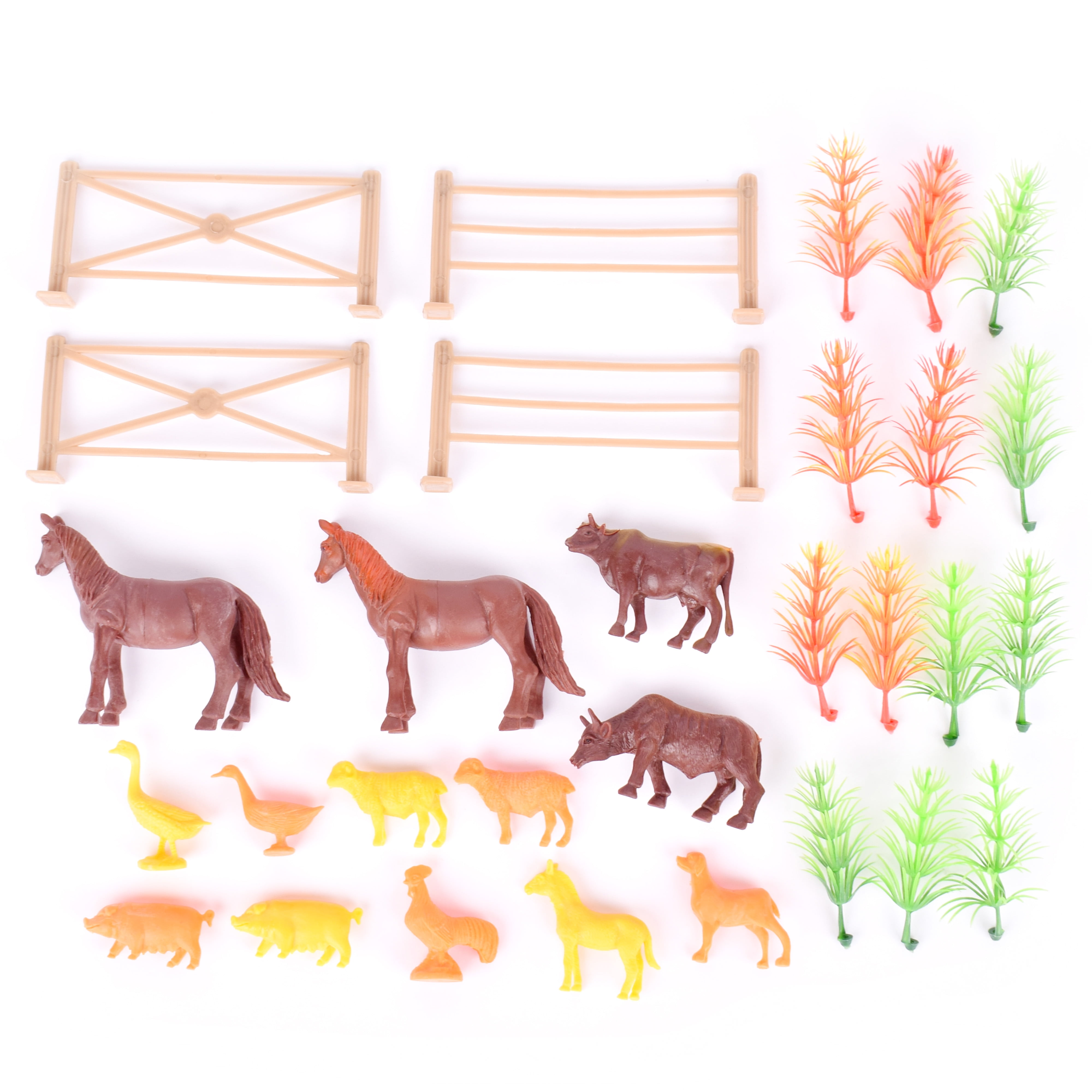 (2 pack) Toymendous On The Farm Bucket of Figures -31 Piece Novelty & Gag Toys, Plastic - Children Ages 3+