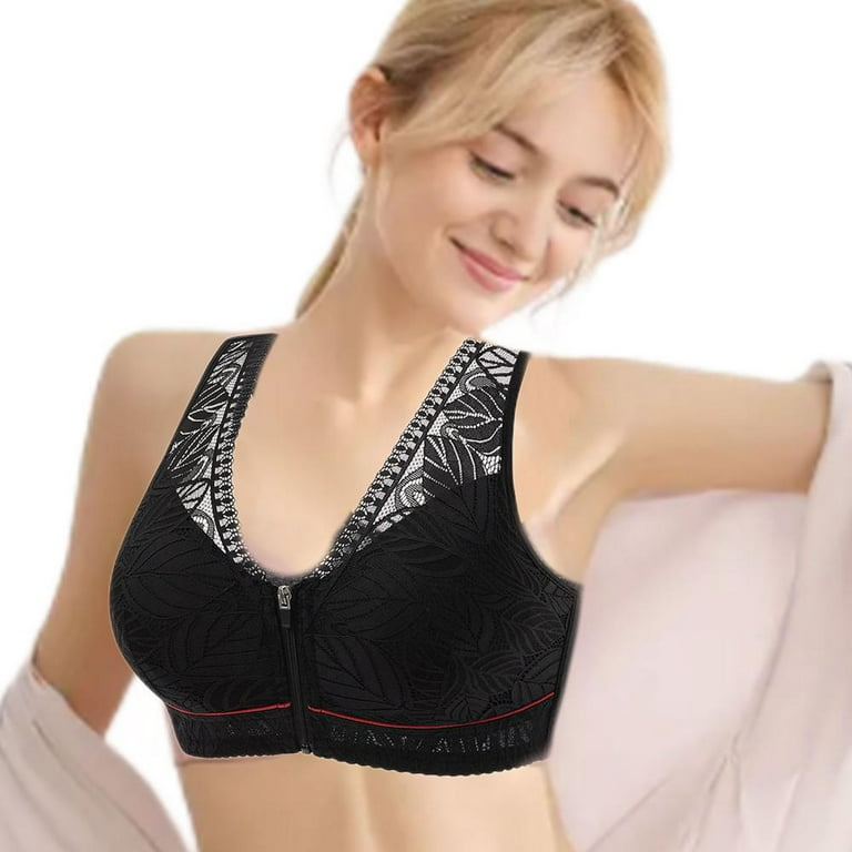 Tohuu Wireless Front Close Bra Women's Tank Top Bras Comfort Large Size  Lace Full-Coverage Wire-free Bras Light Lift for Everyday Wear fit 
