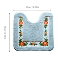 thumbnail image 3 of PONPRNGY Soft Floral Non-Slip Toilet Contour Rug, Contour Bath Rug, Soft Shaggy U-Shaped Toilet Floor Mat for Bathroom, Blue, 3 of 7
