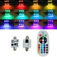 thumbnail image 4 of 2 Pcs Ampoules LED RVB Feston Carte/dôme Intérieur 16 Couleurs RVB 41 mm C5 W Télécommande, 4 of 8