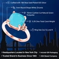 thumbnail image 2 of Gem Stone King 18K Rose Gold Plated Silver Green Turquoise Engagement Ring for Women | 3.29 Cttw | Cushion 10MM | Gemstone Birthstone | Size 6, 2 of 5