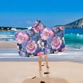 thumbnail image 2 of Yayeee Kids Hooded Towel with Hand Pockets Beach Soft Absorbent Bath Wrap 50 x 23.5 inch, Colorful Art Flowers, 2 of 5