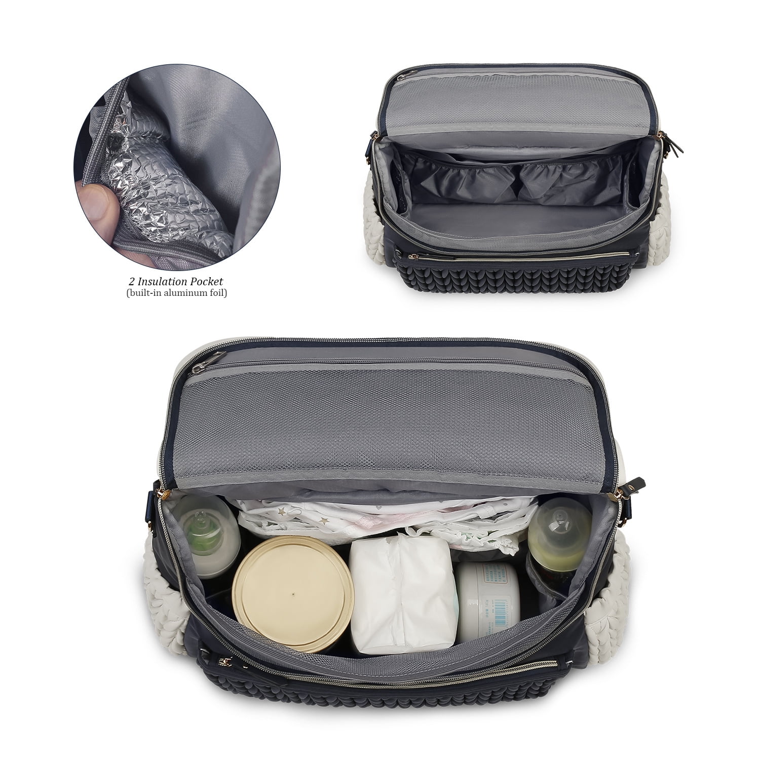 Sunyuer Convertible Diaper Bag Backpack, Waterproof Stylish Nappy Changing Bag, Travel Mummy Bag with Changing Pad & Shoulder Strap