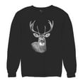 thumbnail image 5 of Deer Portrait Sweatshirt Monochrome Buck Head Nature Whitetail Wildlife Antlers Forest Rustic Hunt Trophy Crewneck, 5 of 7