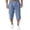 Blue, variant on Men's Long Linen Shorts 3/4 Length Lounge Lounge Shorts Capri Pant (White XXL)