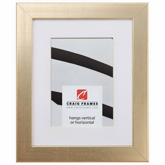 Craig Frames Bauhaus 125, 11x17 inch Vintage Gold Picture Frame Matted for an 8x12 Photo