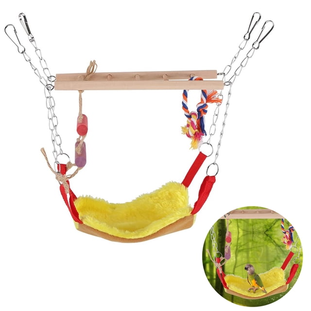 Puente colgante para hámster, puente para ratas con escalera, juguete de madera, columpio colgante, cama, hamaca para pájaros, loros, ardillas, hámsteres, cobayas, ratones, jaula de juguete.