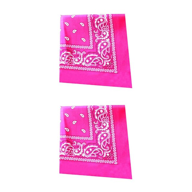 Bewildely Bandana pañuelo Unisex Hip Hop Banda para el cabello negra Pañuelo para el cuello Sombreros deportivos Muñequeras Cabeza Bufandas cuadradas Rosa roja 2piezas Bewildely CBP119261