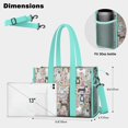 thumbnail image 5 of Teacher Tote Bag,Cute Pitbull Terriers Dog and Flower Teacher Utility Tote Bag,Large Work Tote Bags for Women with Multiple Pockets,Top Zipper Closure,13.8x10.6x6.7 Inch, 5 of 5