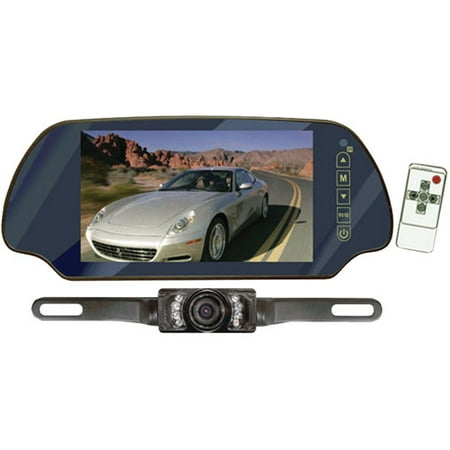 Pyle PLCM7200 7" TFT Mirror Monitor/Backup Night Vision Camera Kit