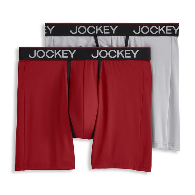 Jockey Men's Big Man Chafe Proof Pouch Microfiber 6" Boxer Brief - 2 Pack