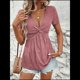 thumbnail image 4 of Camiseta de Verano para Mujer con Cuello en V, Corta y Volantes, Color Rosa XXL, 4 of 7