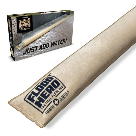 Flood Hero 10 ft Water Activated Sandbag - Flood Bag Barrier for Home