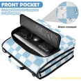 thumbnail image 6 of Zipper Binder with Shoulder Strap 2 inch 3 Ring Waterproof File Folder Organizer Bag 500 Sheet Light Blue and White Checkered, 6 of 8