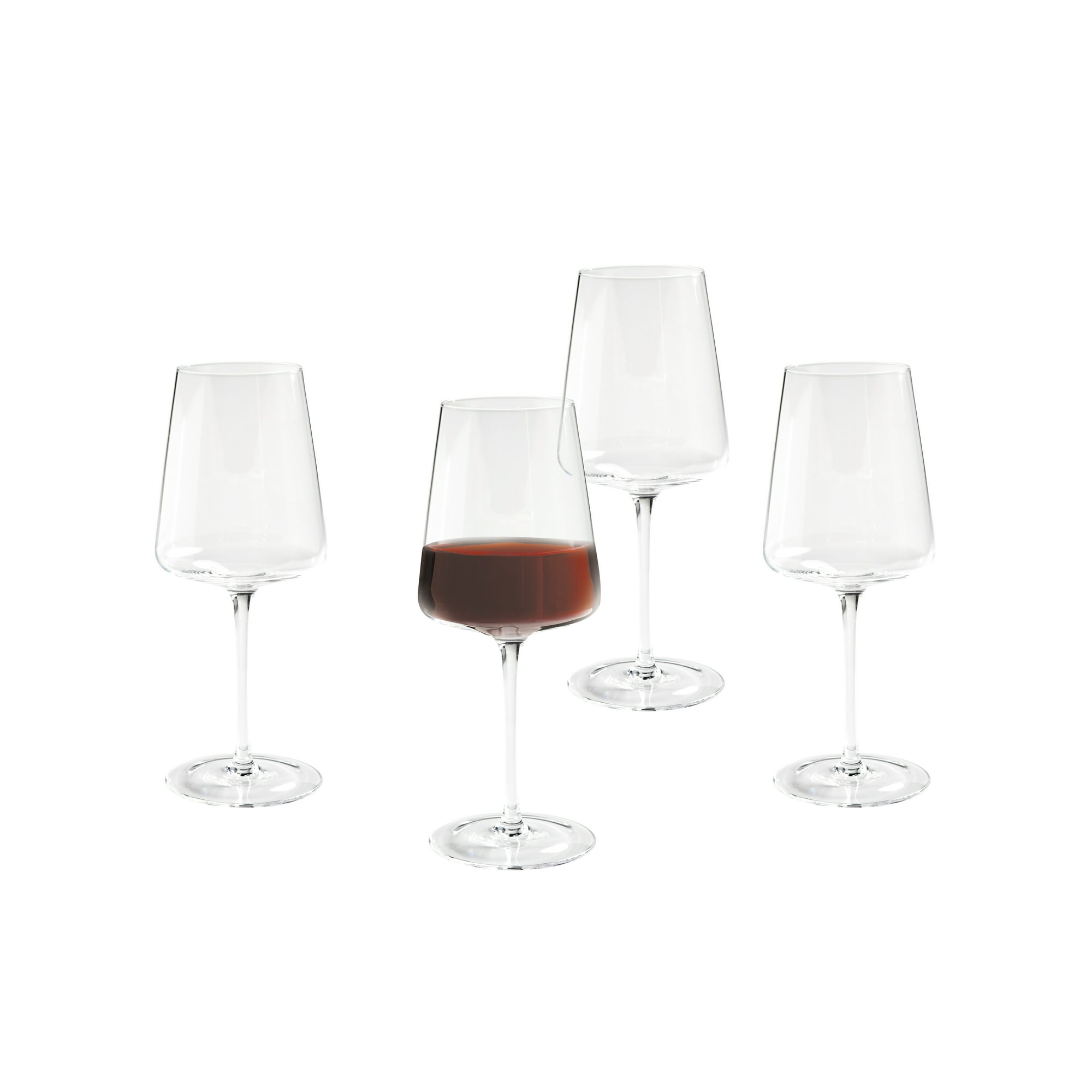 (4 pack) Better Homes & Gardens Clear Flared Red Wine Glass with Stem 17 ounce, 4 Pack