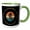 Green/White, variant on 3drose, Terry Peak, South Dakota. Man Skier. Yellow, Black. Alpine Skiing, 15oz Mug
