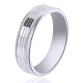thumbnail image 2 of 6.0mm 14K White Gold Mens Comfort Fit Band With A Textured Center, 2 of 2