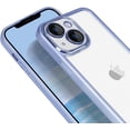 thumbnail image 2 of for iPhone 14 Clear Case with Camera Lens Protector Luxury Plating Phone Case Slim Soft TPU Shockproof Protective Phone Case for iPhone 14 6.1 inch Women Men, Blue, 2 of 13