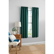 Mainstays Solid Color Room Darkening Rod Pocket Curtain Panel Pair, Set of 2, Dark Teal Blue, 30 x 63