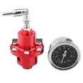 thumbnail image 3 of Regulador de presión de combustible FPR ajustable de aluminio universal con indicador para automóvil rojo, 3 of 15