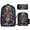 Color-1, variant on Skeleton DJ Riding Waves Backpack Bookbag Students Bags S Rucksack Lunch Bag Pen Bag Three-Piece Set