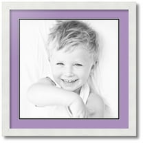 ArtToFrames Collage Photo Picture Frame with 1 - 16x16 Openings, Framed in White with Lavender Mist and Black Mats (CDM-3966-301)
