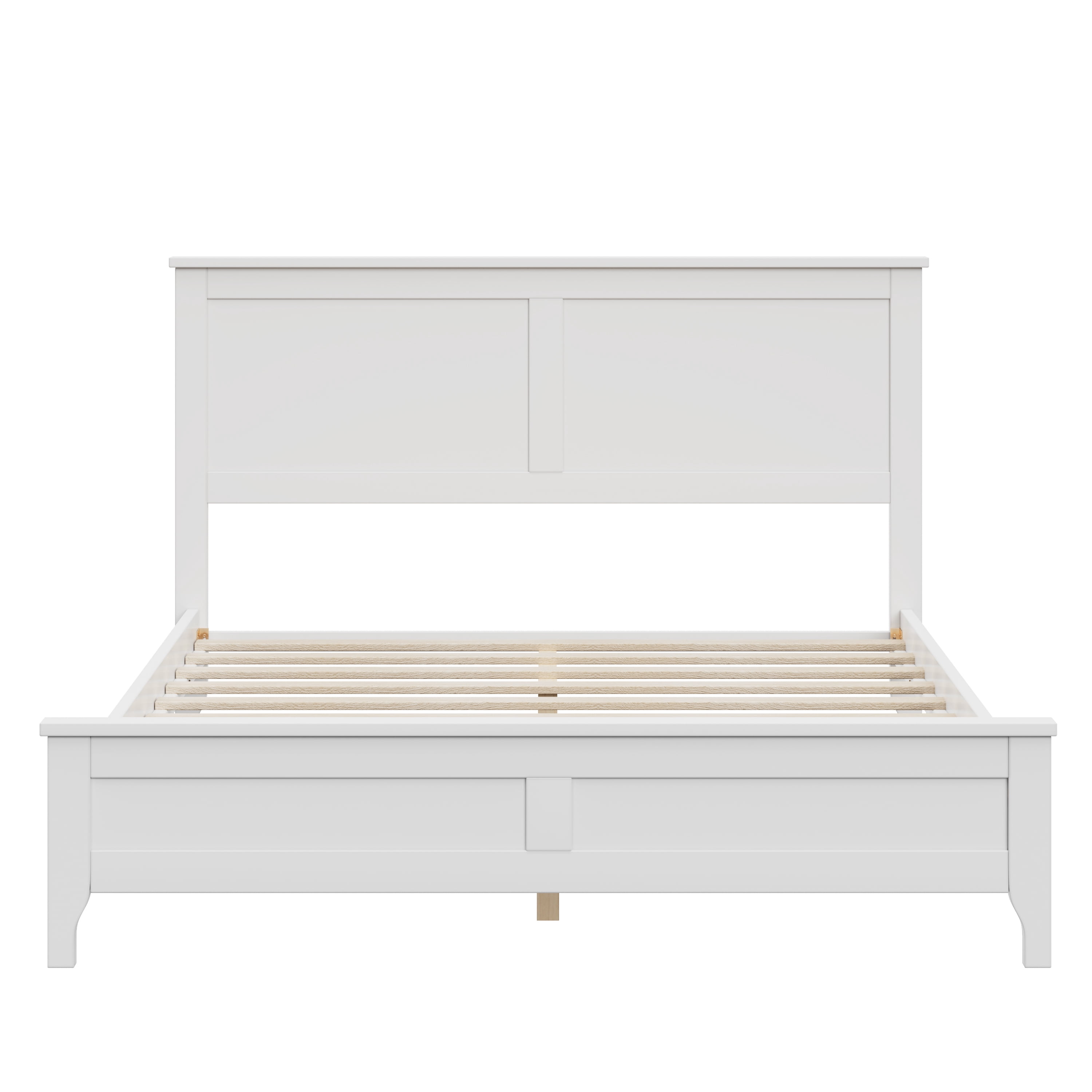 MAYEERTY Full Modern Solid Wood Platform Bed for Bedroom White